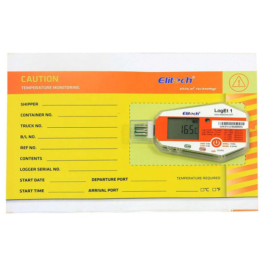Elitech LogEt 1 Temperature Data Logger Single Use PDF Report USB Port 16000 Points