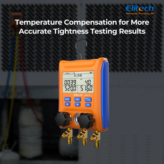 LMG-10 HVAC Digital Manifold Gauge 2 Valves With Thermometer Clamps